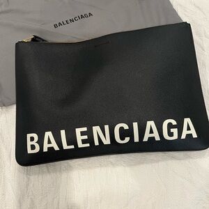 Balenciaga logo large pouch